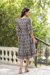 Women Grey Ethnic Motifs Printed Tie Up Pure Cotton Wrap Dress